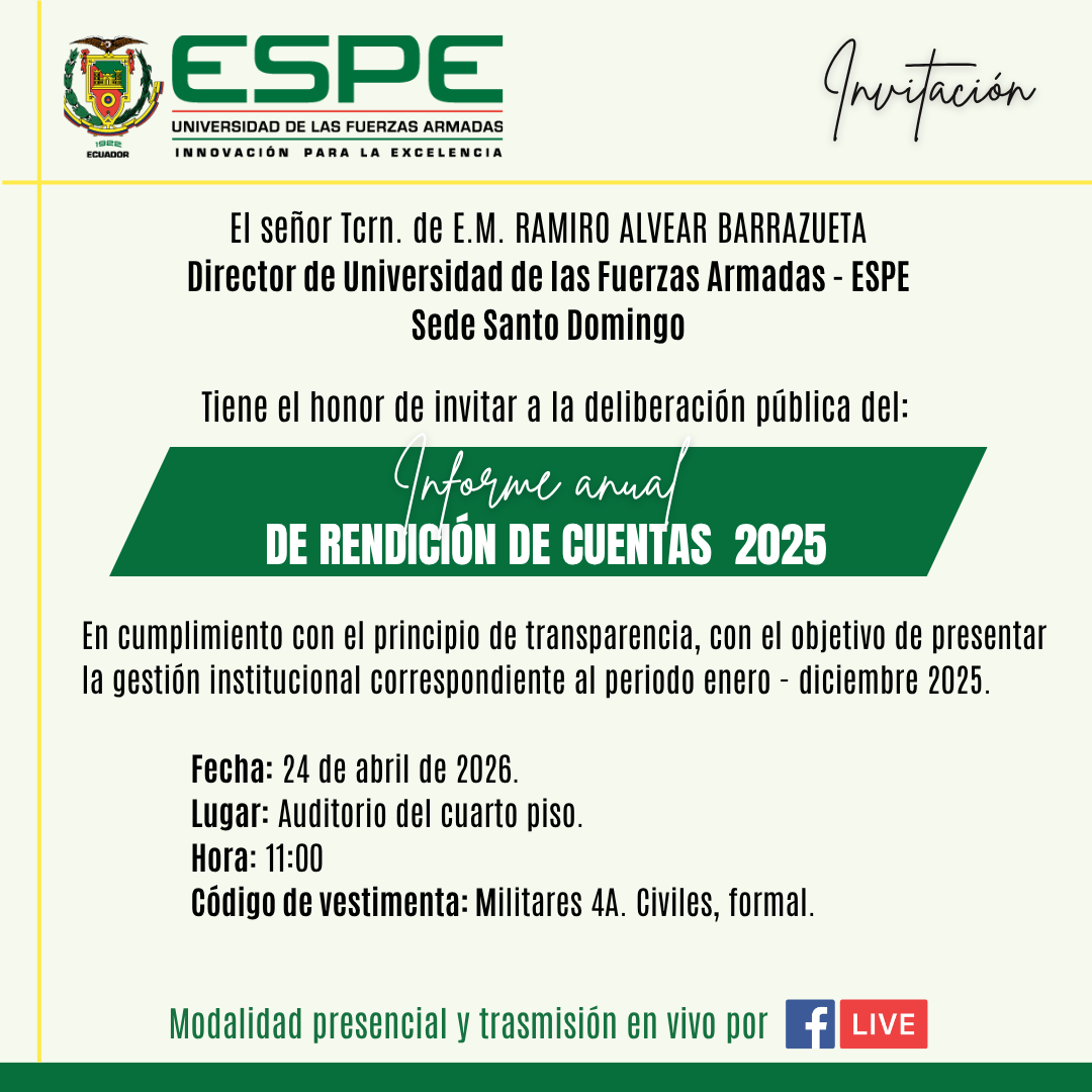 Rendición de Cuentas 2025 UFA ESPE Sede Santo Domingo